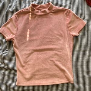Forever 21 high neck velour tshirt